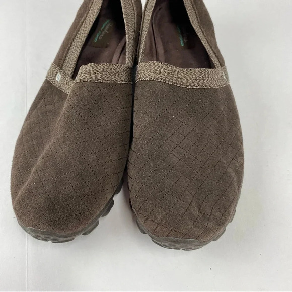 Skechers Womens 11 Brown Quilted Microsuede Slip On Loafers Shoes - Picture 4 of 6